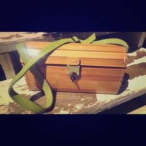 VINTAGE Bamboo with Suede Strap Bag
